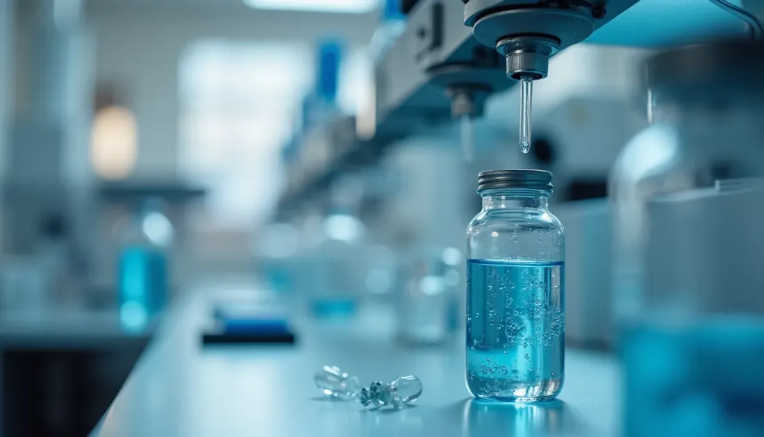 Close-up view of pharmaceutical quality control laboratory equipment